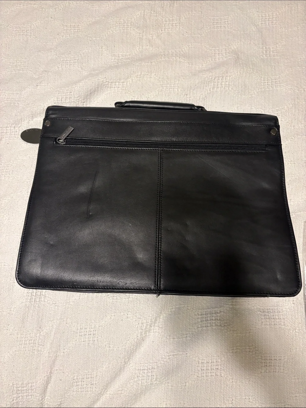 Kenneth Cole Black Leather Buckle Briefcase